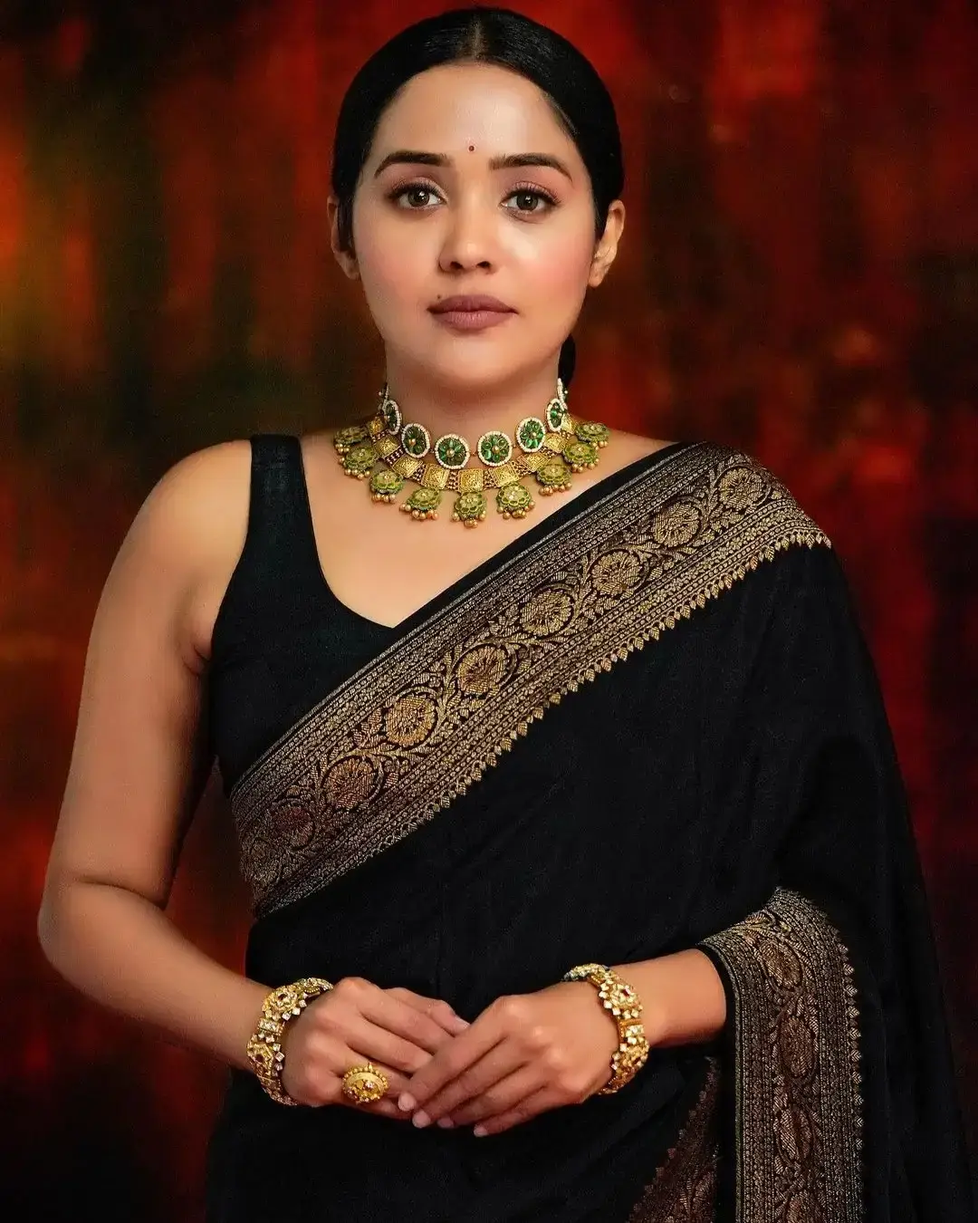 Beautiful Indian Actress Ananya in Black Saree